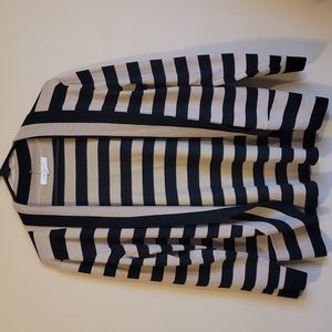 Fontelle Tan and Black Striped Cardigan size large